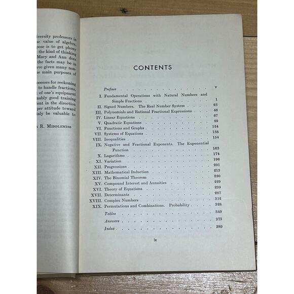 VTG Algebra for College Students book. Ross Middlemiss. 1953. Math. - Picture 3 of 7